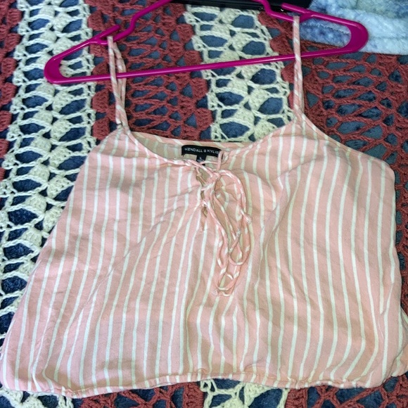 Kendall & Kylie Tops - KENDALL & KYLIE pink and white stripes tank top